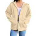 thumbnail image 1 of Timegard Chandails à Capuche Zippés pour Femmes Automne Hiver Chandails à Cordon Vestes Confortables Hauts à Manches Longues, 1 of 6
