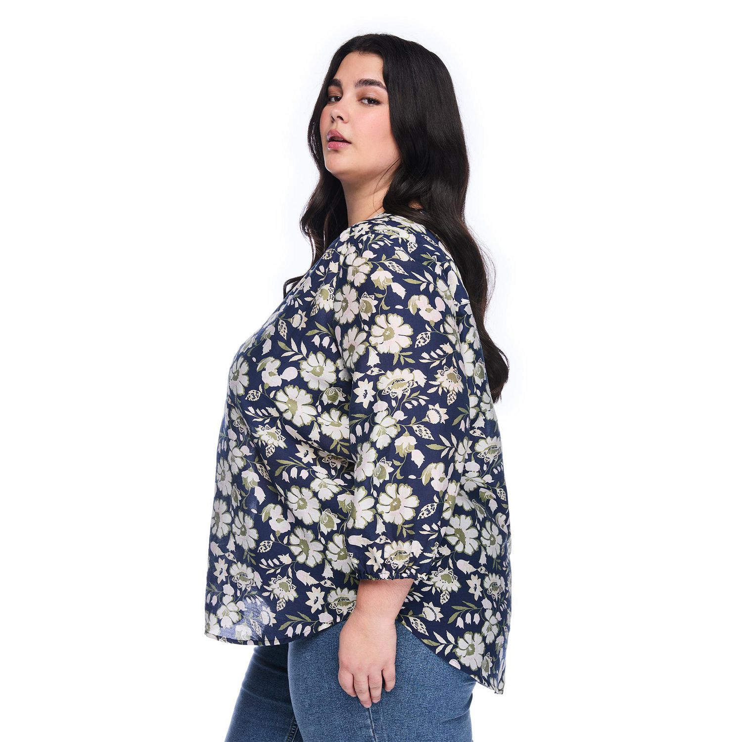 Lane Bryant Women's Plus 3/4 Sleeve Blouse