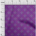 thumbnail image 1 of oneOone Georgette Viscose Fabric Leaves & Geometric Block Printed Fabric 1 Yard 42 Inch Wide, 1 of 4