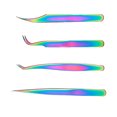 thumbnail image 4 of 4Pcs False Eyelash Tweezers Stainless Steel Professional Eyelash Extension Tweezers Color Ti Gold Suit, 4 of 12