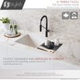 thumbnail image 4 of Stylish One-Handle Matte Black & Brushed Gold Pull Down Kitchen Faucet Height 16¾" K-149NG, 4 of 14