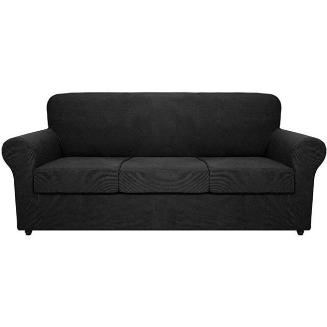 4PCS Stretch Textured Grid Sofa Cover Soft Couch Cover Washable Furniture Covers For Machine Washable