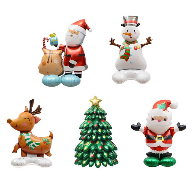 Ruiboury Party Decor Essential Christmas Foil Balloons With Exquisite Patterns Balloon Christmas Suitable For Any Places multicolor Reindeer 5Set