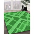 thumbnail image 3 of Ahgly Company Tapis d'Intérieur Lavables en Machine Rectangle Transitionnel Vert Néon, 8' x 12', 3 of 7