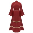 thumbnail image 4 of TiaoBug Clergy Robe for Women Long Sleeve Buttons Cassock Pulpit Church Minister Pulpit Robe Liturgical Vestments Burgundy M, 4 of 7
