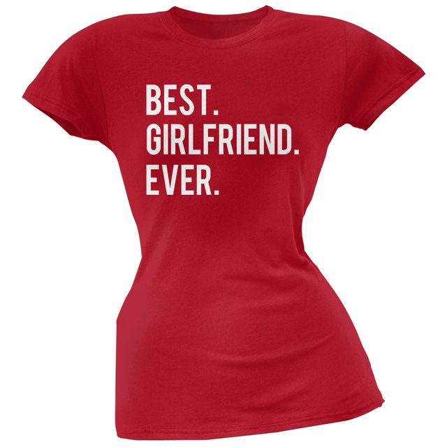 Valentine's Day Best Girlfriend Ever Red Soft Juniors T-Shirt