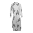 thumbnail image 4 of Ketyyh-chn99 Robe T-Shirt 2024 Décontractée de Plage, Robe d'Été à Imprimé Floral, Col en V, Manches Mi-Longues, Robe Bohème une-Pièce Bleu Clair, TG, 4 of 5