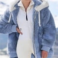 thumbnail image 2 of CEHVOM Women Plus Size Winter Warm Loose Plush Zip Hooded Jacket Coat, 2 of 5