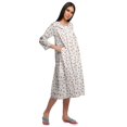 thumbnail image 3 of Moomaya Cotton Sleepwear For Ladies Printed Round Neck Button Placket Nightdress, 3 of 6