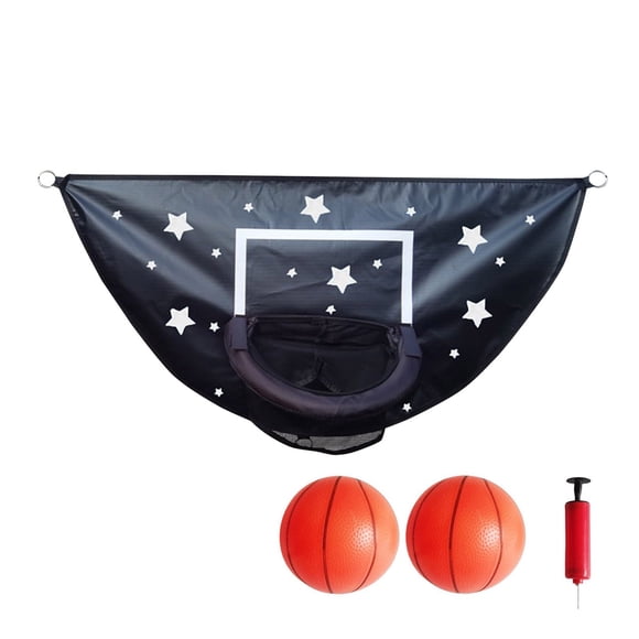 Hearth & Gear Trampoline Basketball Hoop Goal Kit Trampoline Basketball Attachment With Enclosure 1 Mini And 1 For Kids Adults Indoor Outdoor Play Game Easy To Install 7ft Trampoline with Swing