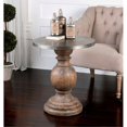 thumbnail image 3 of Uttermost Blythe Transitional Wood and Aluminum Accent Table in Brown, 3 of 6