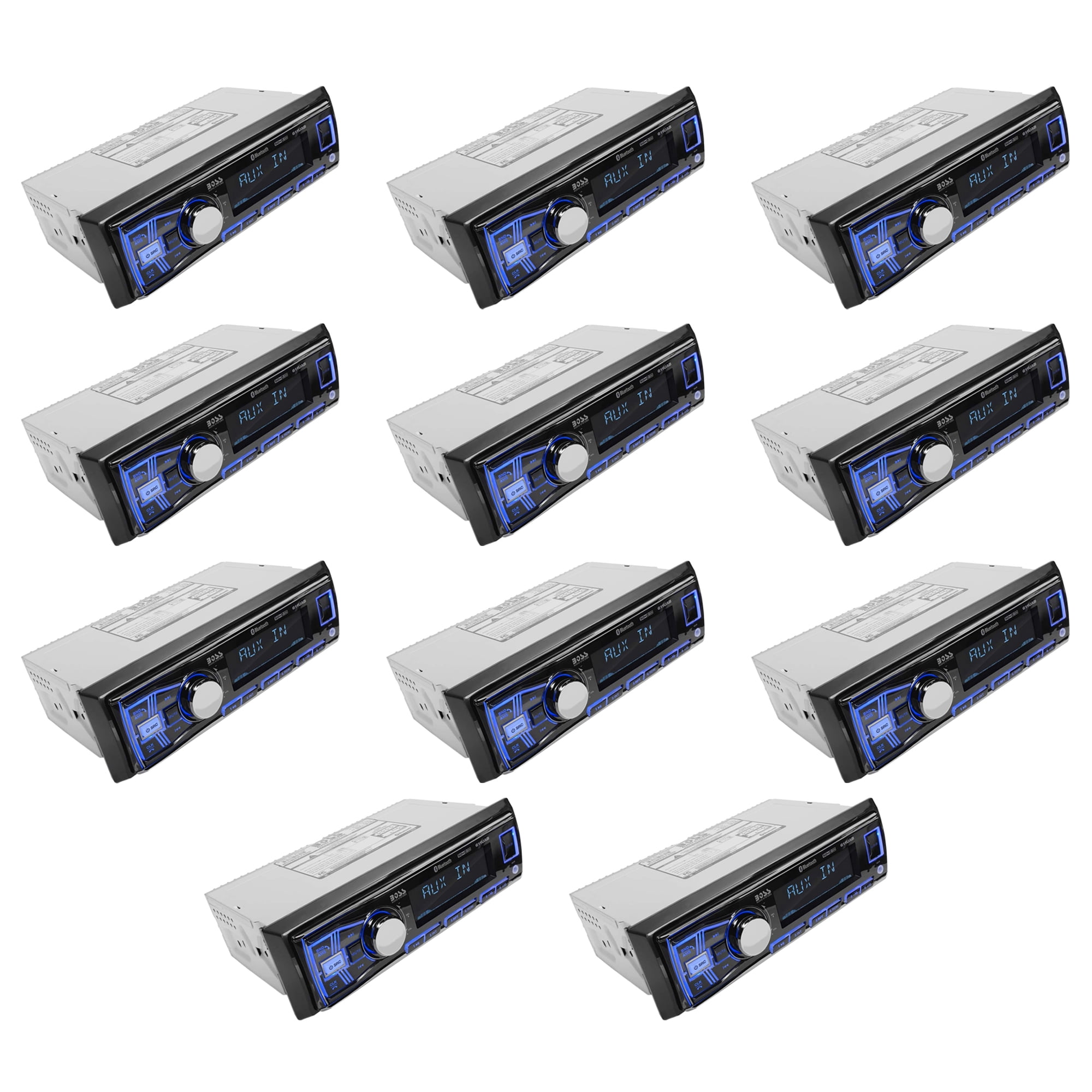 Boss 611UAB Récepteur Stéréo de Voiture Radio AUX Bluetooth Simple Din USB/SD (Lot de 10)