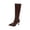 Brown, variant on LOVZFMLL Boots for Women Mid Calf Chelsea Boots Side Zipper Pointy Toe Slip Resistant Mid Flare Heel Dress Fall Winter Boots