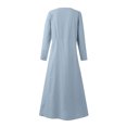 thumbnail image 5 of Pisexur Robe d'Automne pour Femme 2023 Robe en Coton et Lin à Manches Longues, Ligne A et Évasée, Maxi Longue, 5 of 5
