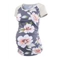 thumbnail image 1 of Jchiup Women's Short Sleeve Ruched Maternity Shirts Floral T Shirt Top, 1 of 1