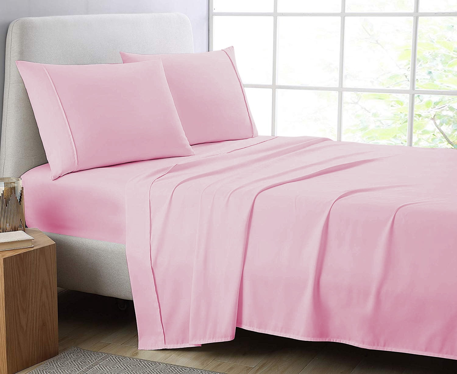 Cotton Metrics 4pc Sheet Set 600TC 100% Organic Cotton 4pc Bedding Set (Fitted sheet, Flat sheet, 2 Pillowcases) All Sizes & Colors