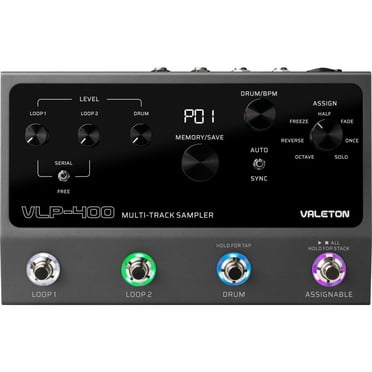 Valeton VLP-400 Échantillonneur Multipiste avec 4 Interrupteurs à Pédale - Deux Boucleurs Intégrés, Machine à Batterie