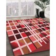 thumbnail image 3 of Ahgly Tapis d'Intérieur Lavable en Machine Carré Rouge, 3 Pieds Carré, 3 of 7