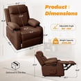 thumbnail image 2 of YSICK Petit Fauteuil Inclinable pour Petits Espaces avec Repose-Pieds en Lin pour Salon, Brun, 2 of 6