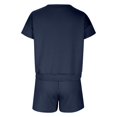 thumbnail image 4 of LNGOOR Ensembles de Survêtements pour Femmes 2 Pcs Tenues à Manches Courtes Col Rond avec Shorts à Cordon Ensembles de Détente Survêtements, 4 of 5