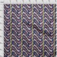 thumbnail image 3 of oneOone Tissu Polyester Lycra Rayé & Chevron Ikat Imprimé au Mètre 56 Pouces de Large, 3 of 4