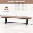 thumbnail image 2 of Costway 1 PCS Banc de Patio Extra Long 72 Pouces Chaise Longue Extérieure pour 4 Sièges en HDPE Résistant aux Intempéries Marron, 2 of 8
