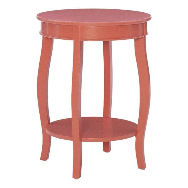 Bowery Hill Table d'Appoint Moderne / Contemporain en Bois, Orange Corail