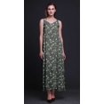 thumbnail image 2 of Bimba Rayon Leaves Printed Spaghetti Strap Sleeveless Womens Cami Maxi Slip Swing Dress-XSmall, 2 of 4