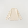 thumbnail image 2 of MeetoTime 1-10 Ans Chemise Décontractée Ample Couleur Unie Dentelle Petit Col Haut Base Garçons Filles Manches Longues Col Rond Haut, 2 of 3