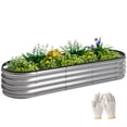 thumbnail image 1 of Outsunny 6 x 2 x 1 ft Galvanized Raised Garden Bed, Silver, 1 of 10