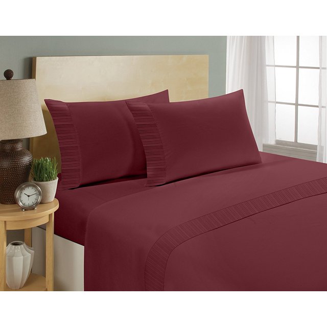 Home Sweet Home London 1800 Series - Microfiber Deep Pocket Twin Bed Sheets Set (Burgundy)