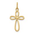 thumbnail image 1 of Pendentif Croix Petit Ruban Or Jaune 14K Or Poli, 1 of 2