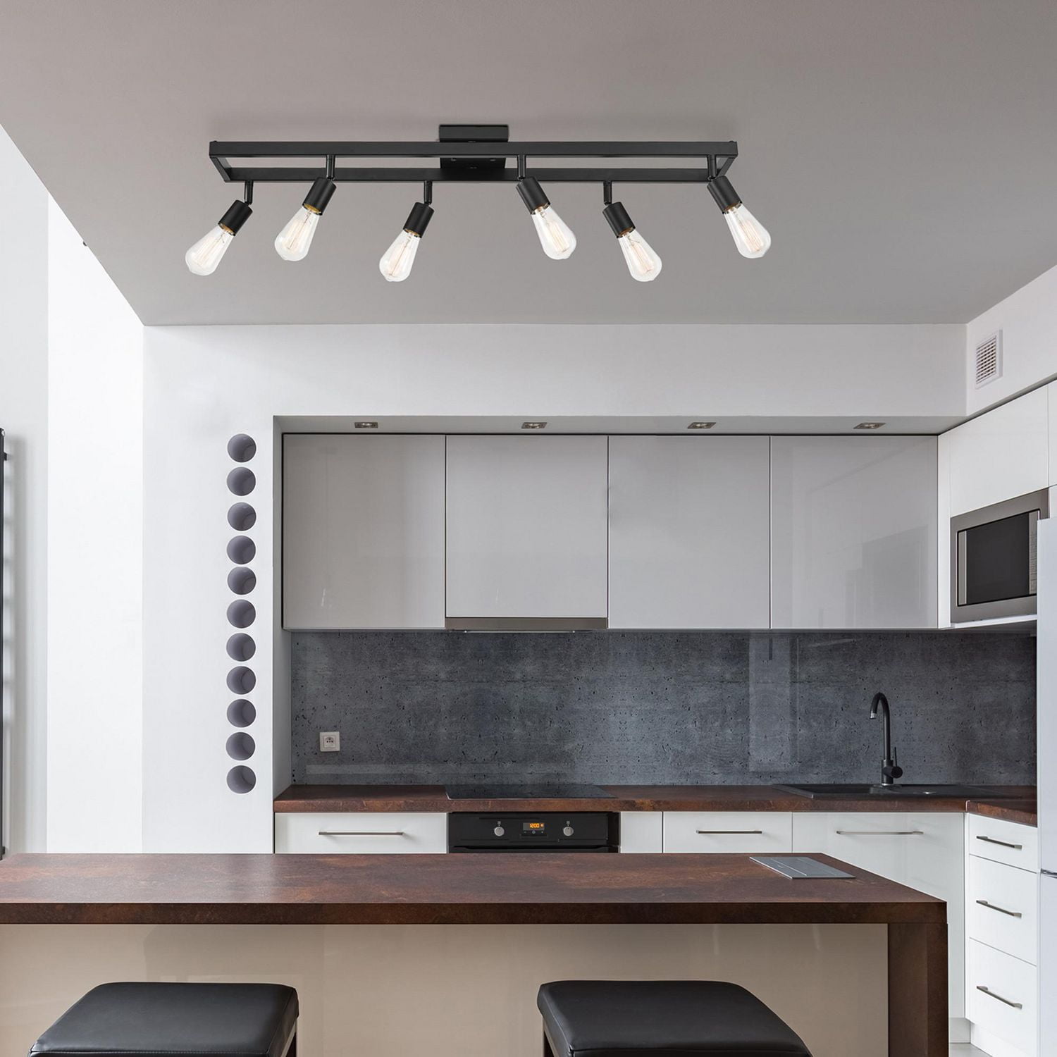 Globe Electric Weston 6-Light Track Lighting, Matte Black