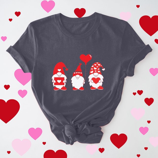 Meichang T-Shirts de la Saint-Valentin pour Femmes, T-Shirts Graphiques Amusants de la Saint-Valentin, Manches Courtes, Col Rond, T-Shirts de Fête en Liquidation, Cadeaux de la Saint-Valentin