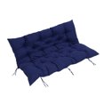 thumbnail image 1 of 3 Seater Porch Swing Cushion with Backrest and Ties, Made of Premium Polyester and PP Cotton, Great for Outdoor Furniture, Features Rivet and Tufted Design, 1 of 7