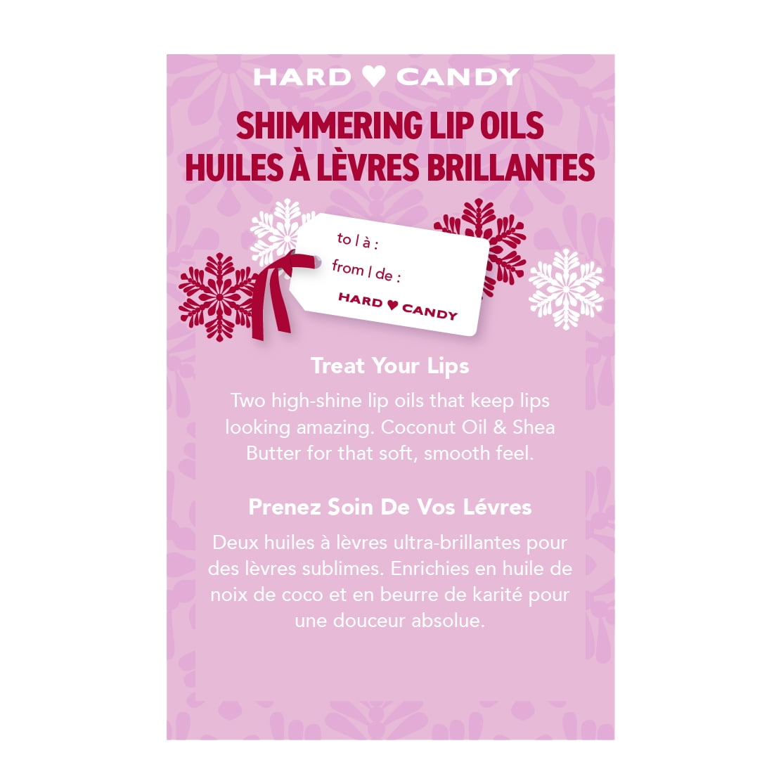 Hard Candy Shimmering huile à lèvres coffret-cadeau de maquillage pour elle, cadeau de bas de Noël