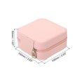 thumbnail image 2 of Unique Bargains Travel Jewelry Case, Small Jewelry Organizer Portable Mini Jewelry Box with Mirror Square Style 1, Pink, 2 of 5