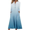 thumbnail image 2 of Babysbule Liquidation Robes d'Automne pour Femmes Mode Femmes Décontracté Élégant Col Rond Imprimé Été Manches Longues Poches Robe, 2 of 5