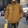 thumbnail image 1 of LOVZFMLL Jackets for Men's Fashion Solid Color Zipper Pocket Drawstring Long Sleeved Thick Hooded Casual Jacket, 1 of 7