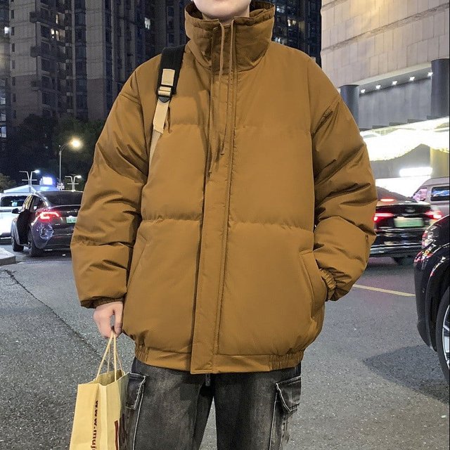 LOVZFMLL Jackets for Men's Fashion Solid Color Zipper Pocket Drawstring Long Sleeved Thick Hooded Casual Jacket