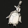 thumbnail image 1 of Collier Pendentif Pingouin Femme Pierre Naturelle Œil de Tigre Mignon Animal Homme, 1 of 6