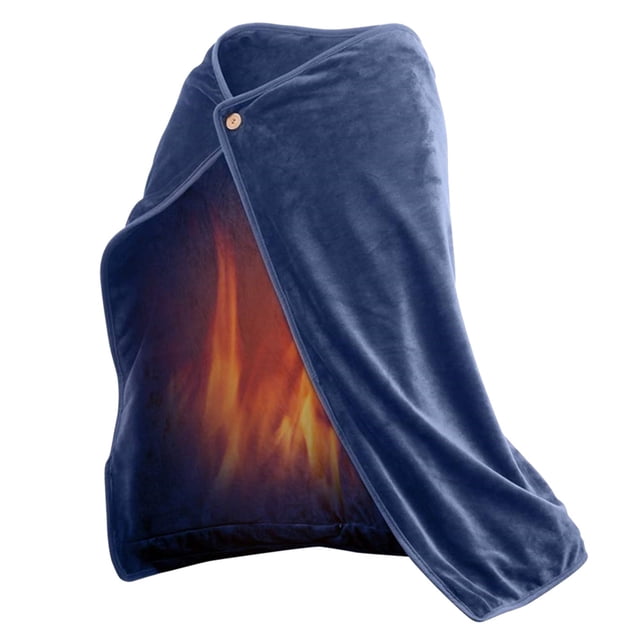 USB Powered Heated Shawl and Flannel Blanket Portable Warming Wrap with Adjustable Temperature for Indoor Outdoor Use