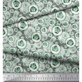 thumbnail image 2 of Soimoi Green Rayon Fabric Cucumber Vegetable Print Sewing Fabric Yard 56 Inch Wide, 2 of 2