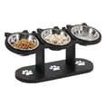 thumbnail image 2 of Support de Bol de Nourriture pour Chat Multicolore à Hauteur Réglable avec 3 Bols en Acier Inoxydable, Mangeoire Surélevée pour Chiens et Chats, Conception à Inclinaison de 15 Degrés, Station d'Alimentation en Bois, 2 of 6