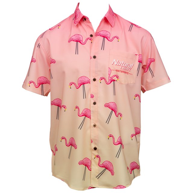 Naturdays Natural Light Party Time Tropical Bros Hawaiian Shirt-Large