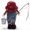 Red, variant on Aqestyerly Fishing Elderly Man Faceless Doll Standing Posture Home Desk Ornament Decorative Figurine