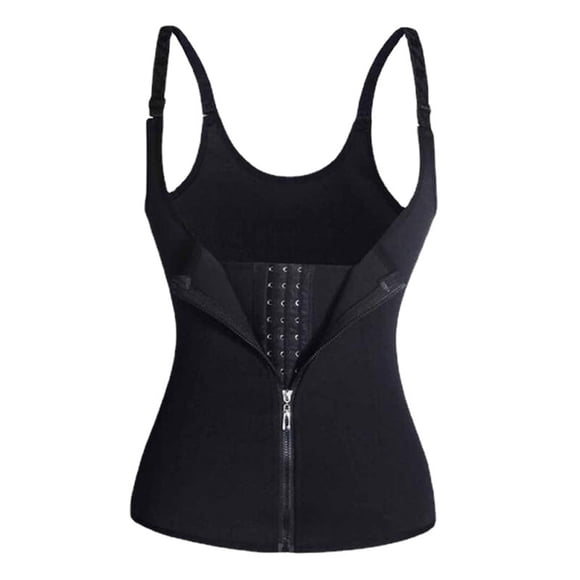 Gaine Taille Femme Corset Fermeture Éclair Gilet Gainant Serre-Taille Camisole avec Bretelles Ajustables