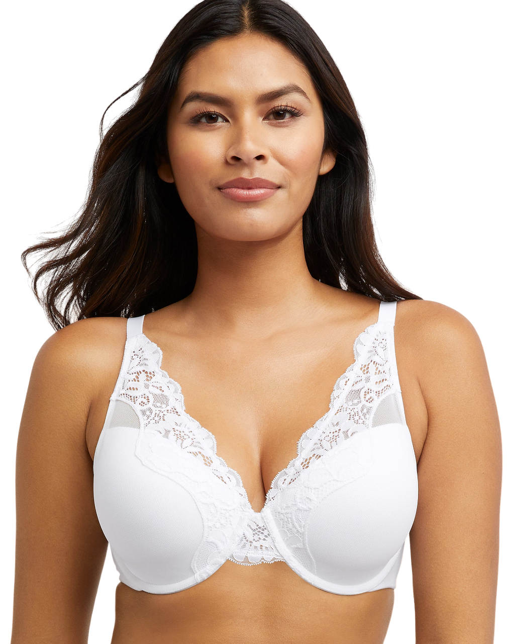 Bali Soutien-Gorge à Armatures en Dentelle Extensible, 36C, Blanc