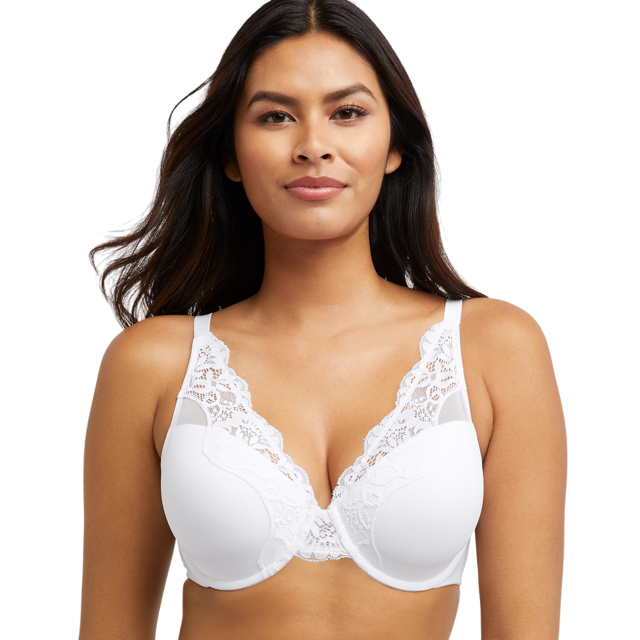 Bali Soutien-Gorge à Armatures en Dentelle Extensible, 36C, Blanc
