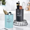 thumbnail image 4 of Bovemsi Sink Strainer Stainless Cutlery Utensil Holder Large Capacity Kitchenware Organizer For Spoon Chopsticks Storage Bracket Kitchen Storage Rack Spoon Bracket Multifunction Cutlery Drainer, 4 of 9